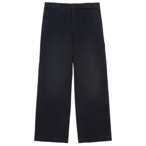 MM6 Maison Margiela , Black Cotton Wide Leg Trousers ,Black male, Sizes: