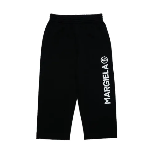 MM6 Maison Margiela , Casual Cotton Logo Print Pants ,Black male, Sizes: