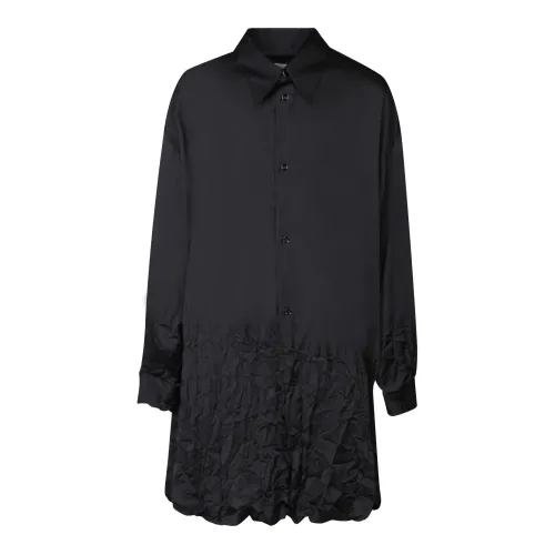 MM6 Maison Margiela , Classic Collar Long Sleeve Button Shirt ,Black female, Sizes: