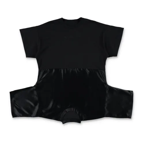 MM6 Maison Margiela , Contrasting T-shirt Dress for Girls ,Black female, Sizes: