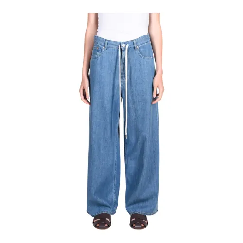 MM6 Maison Margiela , Cotton 5-Pocket Trousers ,Blue female, Sizes: