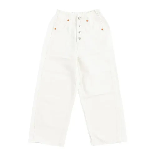 MM6 Maison Margiela , Cotton Sweatpants with Elastic Waist ,White female, Sizes: