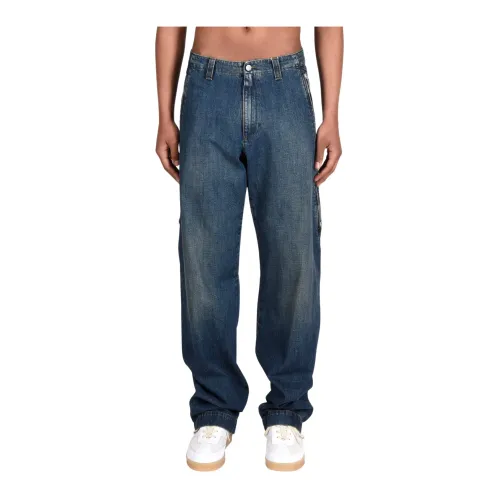 MM6 Maison Margiela , Cotton Trousers for Men and Women ,Blue male, Sizes: