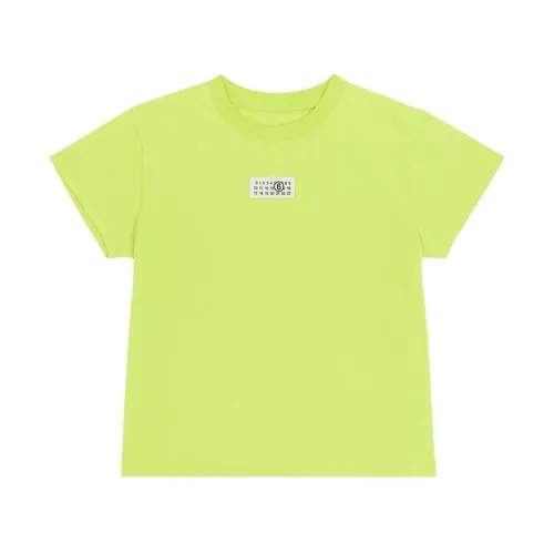 MM6 Maison Margiela , Green Cotton Signature Numbers T-shirt ,Green female, Sizes: