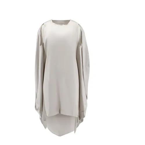 MM6 Maison Margiela , Grey Silk-Blend Cashmere Sequin Dress ,Gray female, Sizes:
