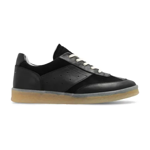 MM6 Maison Margiela , Leather sneakers ,Black male, Sizes: