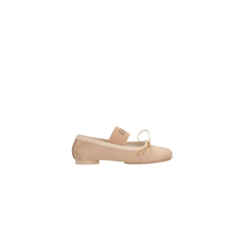 MM6 Maison Margiela , Pink Flat Shoes Ballerina Beige Satin ,Pink female, Sizes: