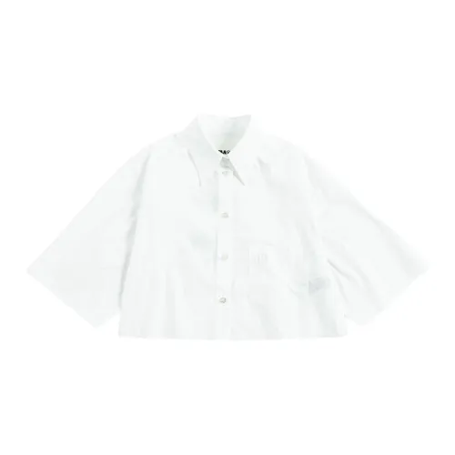 MM6 Maison Margiela , Short-Sleeved Shirt in White ,White female, Sizes: