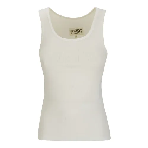 MM6 Maison Margiela , Stylish Sleeveless Top for Women ,White female, Sizes: