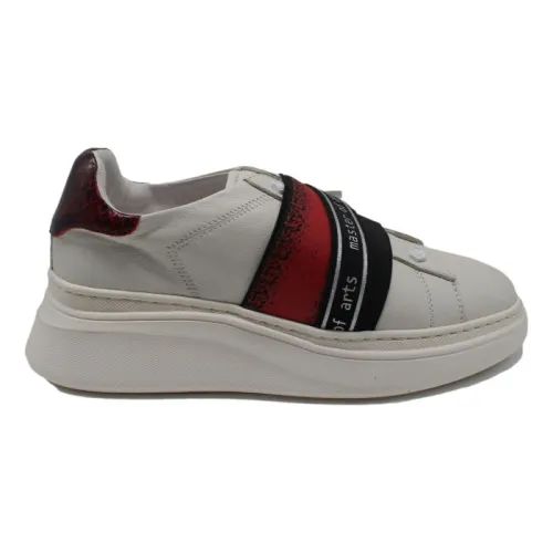 MOA - Master OF Arts , Red and Black Elastic Low-Top Sneakers ,Multicolor female, Sizes: