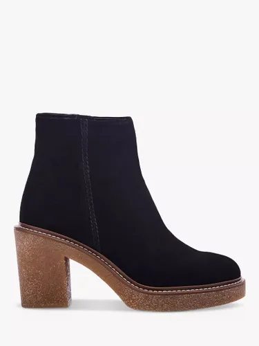 Moda in Pelle Casero Suede Block Heel Boots, Black - Black - Female