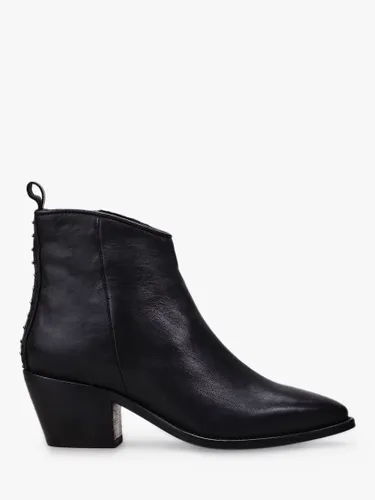 Moda in Pelle Maevie Leather Western Ankle Boots - Black - Female