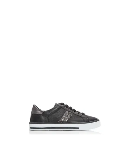 Moda in Pelle Womens 'Alberry' Black Snake Leather Trainers