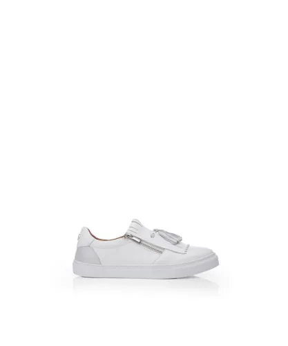 Moda in Pelle Womens 'Aoife' White Leather Trainers