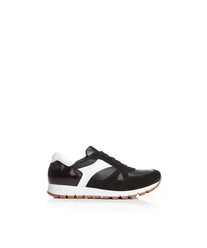 Moda in Pelle Womens 'Brave' Black Leather Trainers