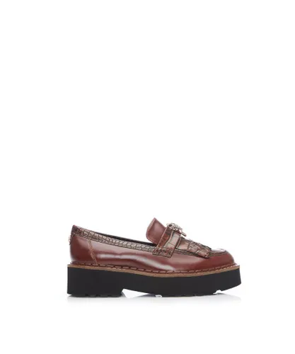Moda in Pelle Womens 'Evelina' Dark Brown Leather Loafers
