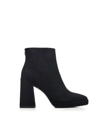 Moda in Pelle Womens 'Marrienne' Black Alcantara Boots Faux Leather