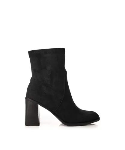 Moda in Pelle Womens 'Marylou' Black Alcantara Boots Faux Leather