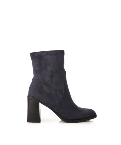 Moda in Pelle Womens 'Marylou' Navy Alcantara Boots Faux Leather