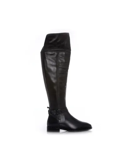 Moda in Pelle Womens 'Tori' Black Leather Knee High Boots
