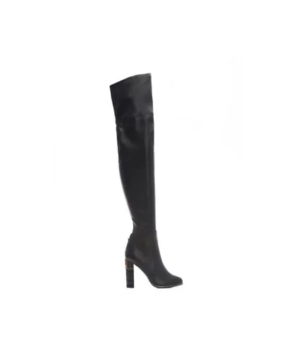 Moda in Pelle Womens 'Valentinne' Black Porvair Over The Knee Boots Faux Leather