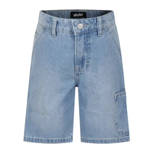 Molo , Casual Denim Shorts ,Blue male, Sizes: