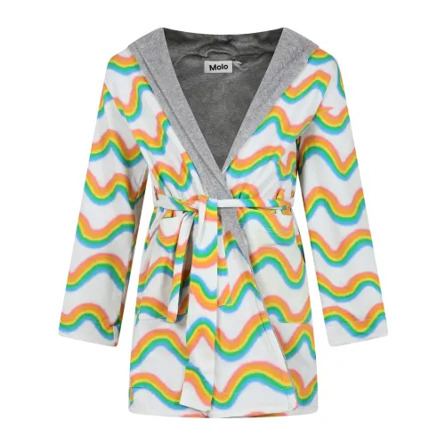Molo , Rainbow Print Cotton Dressing Gown ,Multicolor female, Sizes: