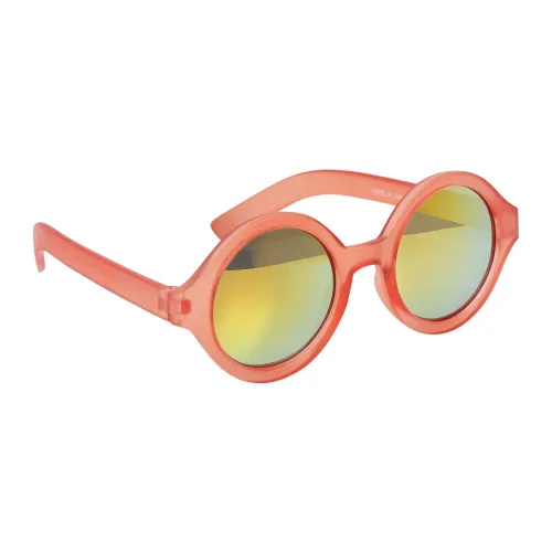 Molo , Red Round Frame Mirrored Sunglasses ,Pink female, Sizes: ONE