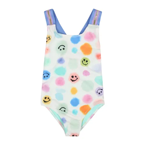 Molo , White Polka Dot Smiley Swimsuit ,Multicolor female, Sizes: