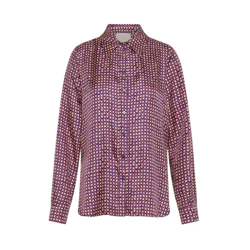 Momoni , Iconic Silk Twill Shirts ,Purple female, Sizes: