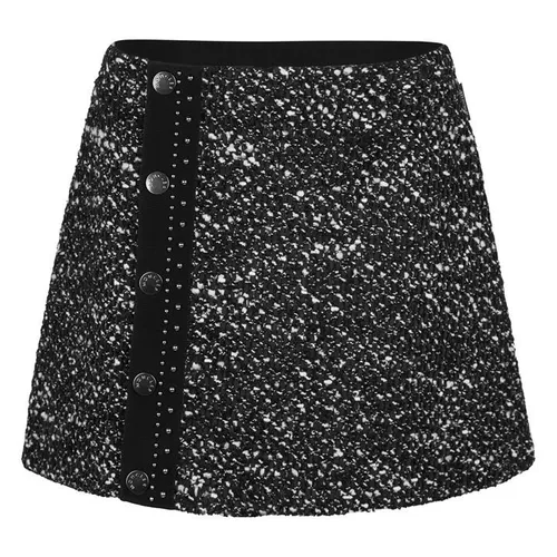 MONCLER A-Line Woven Mini Skirt - Black