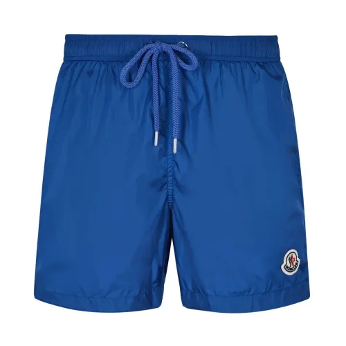 Moncler , Archive Logo Swimshorts for Active Summer ,Blue male, Sizes: