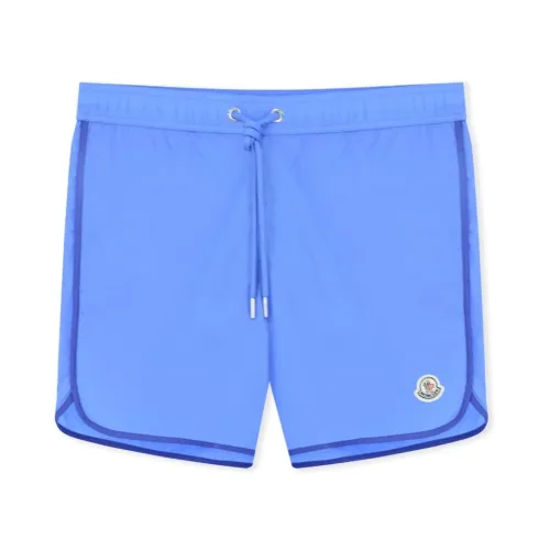Moncler , Archive Logo Swimshorts in Blue ,Blue male, Sizes: