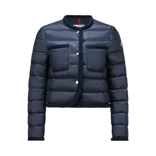 Moncler , Aristeo Short Jacket - Navy with Gold Hardware ,Blue female, Sizes: