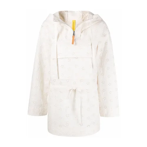 Moncler , Asnen Broderie Anglaise Cape ,White female, Sizes: