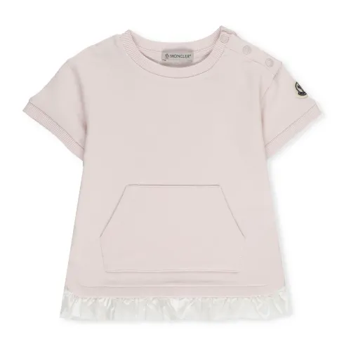 Moncler , Baby Cotton Dress with Kangaroo Pocket ,Pink male, Sizes: