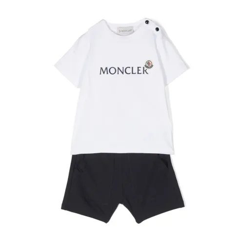 Moncler , Baby Cotton Sweater Set ,White male, Sizes: