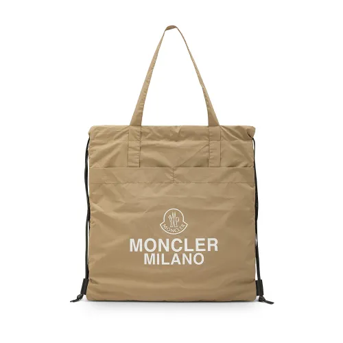 Moncler , Beige Drawstring AQ Tote Bag ,Beige male, Sizes: ONE SIZE