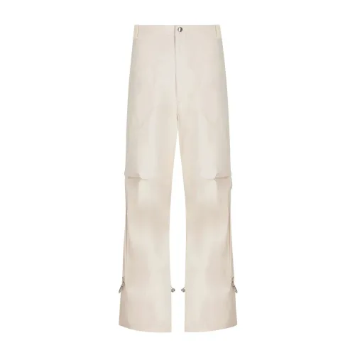Moncler , Beige High-Waisted Flared Leg Pants ,Beige male, Sizes: