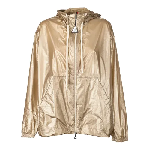 Moncler , Beige Jacket - Regular Fit - Suitable for All Temperatures ,Beige female, Sizes: