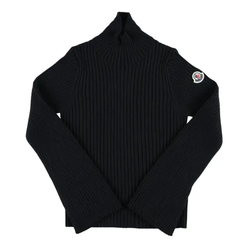 Moncler , Black Cable Knitwear for Girls ,Black female, Sizes: