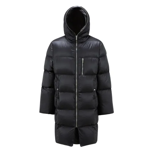 Moncler , Black Coats with Hood and Zip Closure ,Black male, Sizes: