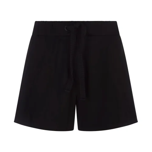 Moncler , Black Fleece Shorts with Grosgrain Details ,Black female, Sizes: