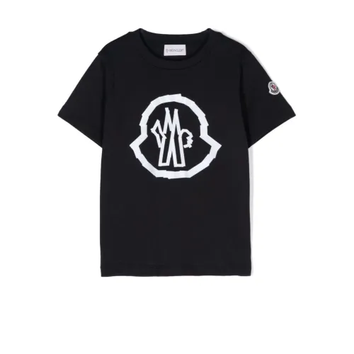 Moncler , Black T-shirts and Polos ,Black male, Sizes: