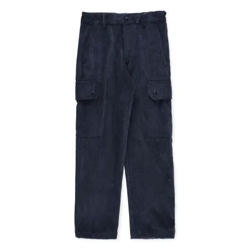 Moncler , Blue Corduroy Cargo Trousers for Boys ,Blue male, Sizes: