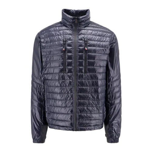 Moncler , Blue Zippered Jackets & Coats ,Blue male, Sizes: