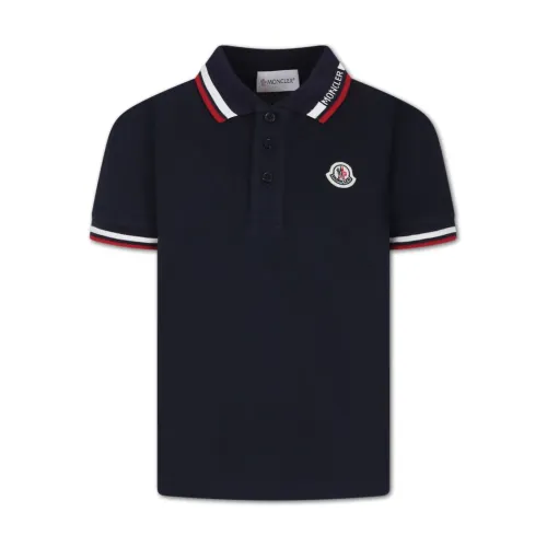 Moncler , Boy's Clothing T-Shirts & Polos Blue Ss24 ,Blue male, Sizes: