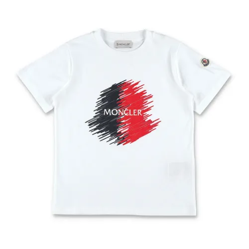 Moncler , Boy's Clothing T-Shirts & Polos White Ss24 ,White male, Sizes: