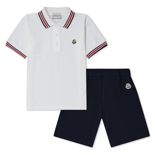 MONCLER Boys Polo And Shorts Set - White