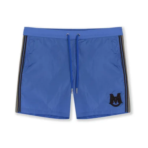 Moncler , Branded Swimshorts in Blue ,Blue male, Sizes:
